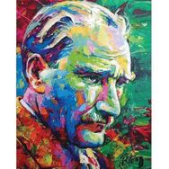 Canvas Hobby Renkli Atatürk 50 x 65 cm Rulo Sayılarla Boyama Seti
