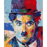 Canvas Hobby Renkli Charlie Chaplin 70 x 90 cm Rulo Sayılarla Boyama Seti