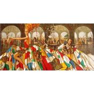 Canvas Hobby Renkli Elbise 100 x 140 cm Rulo Sayılarla Boyama Seti