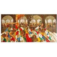 Canvas Hobby Renkli Elbise 2 40 x 50 cm Rulo Sayılarla Boyama Seti