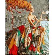 Canvas Hobby Renkli Elbise 2 90 x 110 cm Rulo Sayılarla Boyama Seti