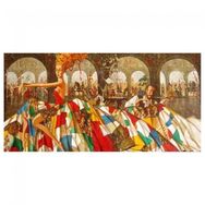 Canvas Hobby Renkli Elbise 70 x 90 cm Rulo Sayılarla Boyama Seti