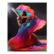 Canvas Hobby Renkli Elbiseli Dansçı 70 x 90 cm Rulo Sayılarla Boyama Seti