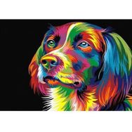 Canvas Hobby Renkli Köpek 100 x 140 cm Rulo Sayılarla Boyama Seti