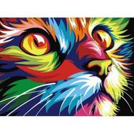 Canvas Hobby Renkli Tekir 50 x 65 cm Rulo Sayılarla Boyama Seti