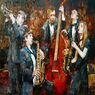 Canvas Hobby Rulo 100 x 140 cm Müzisyenler Sayılarla Boyama Seti