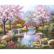 Canvas Hobby Rulo 100 x 140 cm Pembe Orman Sayılarla Boyama Seti