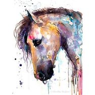 Canvas Hobby Rulo 100 x 140 cm Renkli At Renkli Sayılarla Boyama Seti