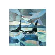 Canvas Hobby Rulo 100 x 140 cm Soyut Köpek Balıkları Sayılarla Boyama Seti