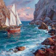 Canvas Hobby Rulo 100 x 140 cm Yelkenli Kıyıda Sayılarla Boyama Seti