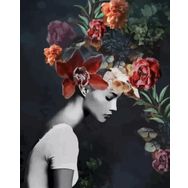 Canvas Hobby Rulo 40 x 50 cm Kadının Çiçek Duruşu 2 Sayılarla Boyama Seti
