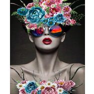 Canvas Hobby Rulo 70 x 90 cm Kadının Çiçek Duruşu 7 Sayılarla Boyama Seti