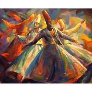 Canvas Hobby Rulo 70 x 90 cm Mevlana 2 Sayılarla Boyama Seti
