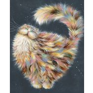 Canvas Hobby Rulo 70 x 90 cm Şaşkın Kedi Sayılarla Boyama Seti