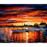 Canvas Hobby Rulo 70 x 90 cm Teknelerle Günbatımı Sayılarla Boyama Seti
