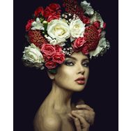 Canvas Hobby Rulo 90 x 110 cm Kadının Çiçek Duruşu 3 Sayılarla Boyama Seti