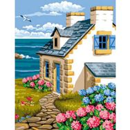 Canvas Hobby Sahil Evi 50 x 65 cm Rulo Sayılarla Boyama Seti