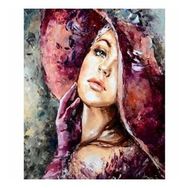 Canvas Hobby Şapkalı Kadın 3 90 x 110 cm Rulo Sayılarla Boyama Seti