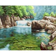 Canvas Hobby Şelale 50 x 65 cm Rulo Sayılarla Boyama Seti