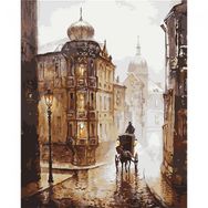 Canvas Hobby Sokaklar ve Fayton 40 x 50 cm Rulo Sayılarla Boyama Seti
