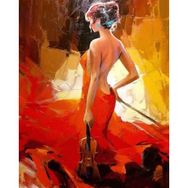 Canvas Hobby Zarif Kemancı Rulo 100x140 cm Sayılarla Boyama Seti