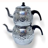 Çapar Group Motifli No 2 Beyaz Çaydanlık