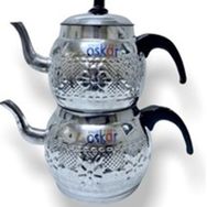 Çapar Group Motifli No 6 Beyaz Çaydanlık