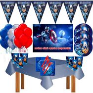 Captain America Afişli Lüx Marvel Captain America Doğum Günü Parti Süsleri