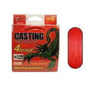Captain Casting PE 4 Kat 150 mt Kırmızı 0.12 mm Spin İp Misina