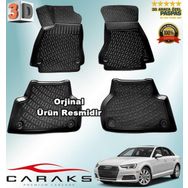 Caraks Audi A4 Sedan B9 2015-2020 Arası Siyah 4 Parça 3D Havuzlu Paspas