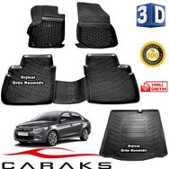 Caraks Citroen Elysee 2012-2020 Arası 3D Bagaj Havuzu ve Havuzlu Paspas