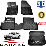 Caraks Dacia Duster 4x4 2010-2018 Arası 3D Bagaj Havuzu ve Havuzlu Paspas