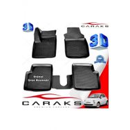 Caraks Fiat 500 C 2010-2020 Arası Siyah 4 Parça 3D Havuzlu Paspas