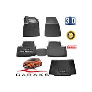 Caraks Renault Clio 5 HB 2019 Sonrası 3D Bagaj Havuzu ve Havuzlu Paspas