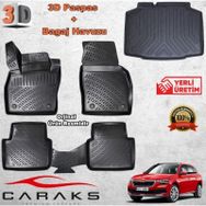 Caraks Skoda Kamiq 2020 Sonrası Siyah 3D Bagaj Havuzu + Havuzlu Paspas