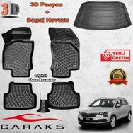 Caraks Skoda Karoq 2018 Sonrası 3D Bagaj Havuzu ve Havuzlu Paspas