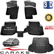 Caraks VW Jetta Cepli 2015-2019 Arası 3D Bagaj Havuzu ve Havuzlu Paspas