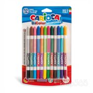 Carioca 12'li 24 Renk Bicolor Süper Yikanabilir Çift Uçlu Keçeli Boya Kalemi