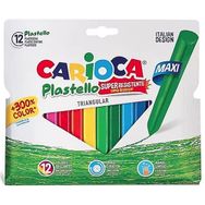 Carioca 12'li Plastello Jumbo Üçgen Elleri Kirletmeyen Yıkanabilir Pastel Boya Kalemi