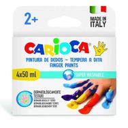 Carioca 2+ Yaş 4x50 ml 4 Renk Süper Yıkanabilir Bebek Parmak Boyası