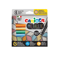 Carioca 43161 6 Renk Metalik Jumbo Keçeli Kalem
