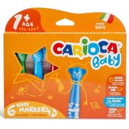 Carioca 6'lı Teddy Şekilli Jumbo Bebek Süper Yıkanabilir Keçeli Boya Kalemi