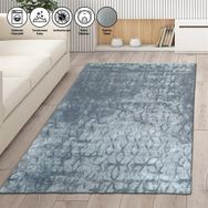 Carpettex Kaymaz Taban Makinada Yıkanabilir 80x150 cm İskandinav Abstrak Karo Desenli Gri Renkli Modern Halı