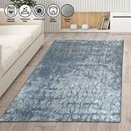 Carpettex Kaymaz Taban Makinada Yıkanabilir 80x50 cm İskandinav Abstrak Karo Desenli Gri Renkli Modern Halı