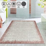 Carpettex Kaymaz Yıkanabilir 80x50 cm Modern Abstrak Yağmur Bordür Desenli Rose Beyaz Halı