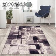 Carpettex Modern Abstrak Geometrik Desenli Pastel Gri Kaymaz Taban Makinada Yıkanabilir 80x50 cm Halı