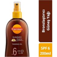 Carroten Summer Dreams Tanning Spf 6 Düşük Koruyucu 200 ml Bronzlaştırıcı Güneş Yağı Sprey