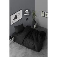 Casa Carina Ranforce Tek Kişilik Lastikli Çarşaflı Nevresim Takımı Simple Siya
