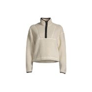 Casall Tam Balıkçı Yaka Düz Beyaz 22188-003 Pile Half Zip Kadın Zip Ceket