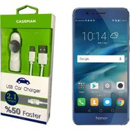 Case Man Huawei Honor 8 Data Kablosu+Araç Şarj Cihazı Adaptör